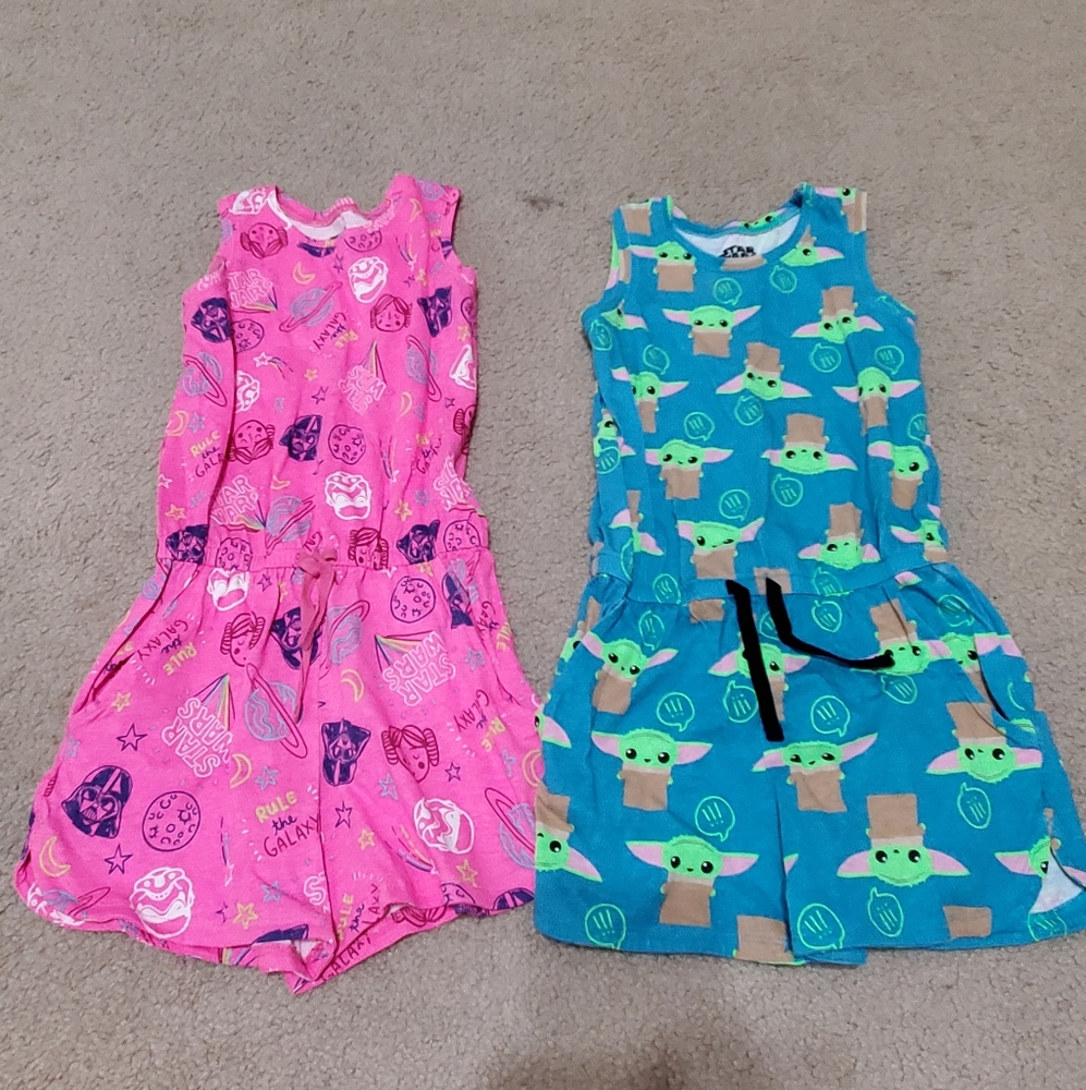 Spotted Zebra Little Girls Star Wars Rompers